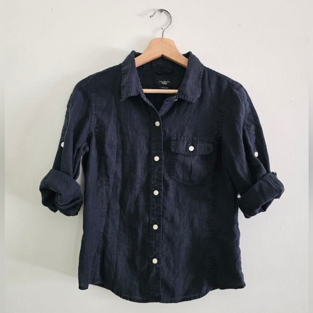 Talbots Petites Irish Linen Top Small